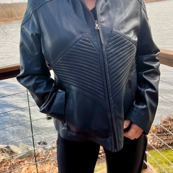 Moroccan Cropped Leather Jacket - Picture 1 of 2